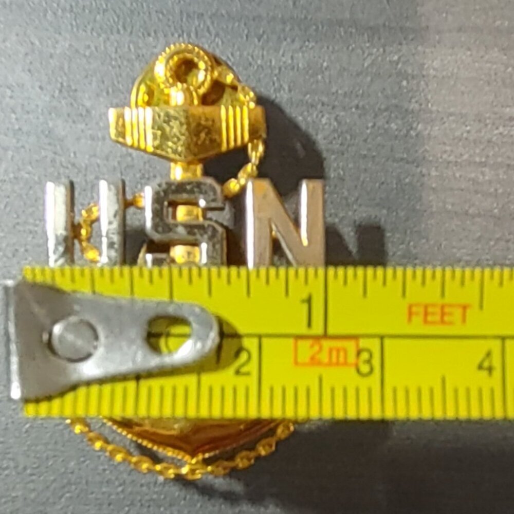 USN Navy Anchor Pin Gold and Silver Metal Military - Picture 4 of 5
